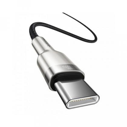 Кабель Baseus CATJK-D01, Cafule Series Metal Data Cable, Type-C to Type-C 100W, 2m, Black