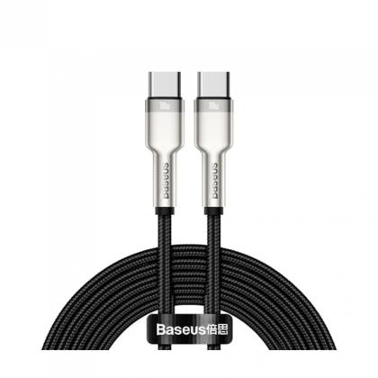 Кабель Baseus CATJK-D01, Cafule Series Metal Data Cable, Type-C to Type-C 100W, 2m, Black