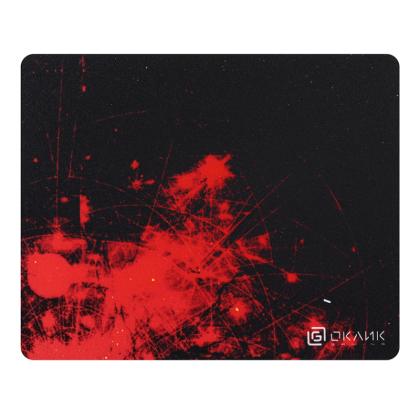 коврик для мыши Oklick OK-F0252, черный с красными частицами 