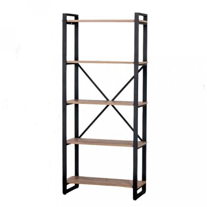 Стеллаж «Loft CH-3» 800х350х1820мм ЛДСП,цвет Дуб золотой Craft, металл черный