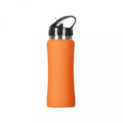 Бутылка д/воды 600 мл,"Bottle C1" метал./пласт. софт.-тач, упак, оранжевый