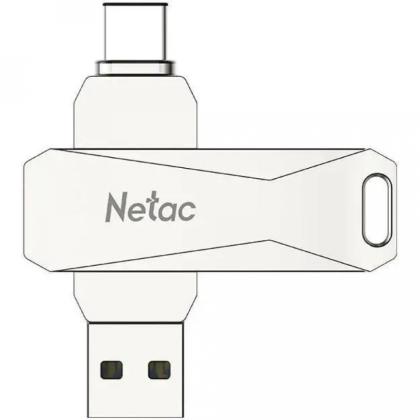 Карта памяти USB+TypeC Flash 3.0 128GB U782C Netac, металл, серебристый