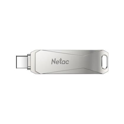 Карта памяти USB+TypeC Flash 3.0 128GB U782C Netac, металл, серебристый
