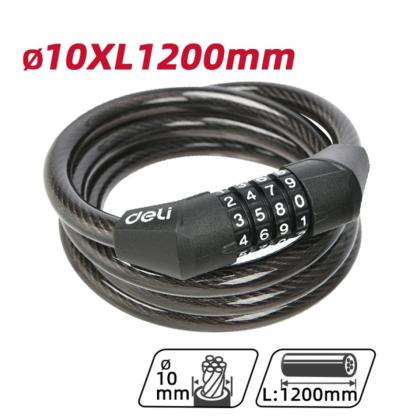 Замок тросовый велосипедный Deli YS EDL508051 10x1200мм, кодовый