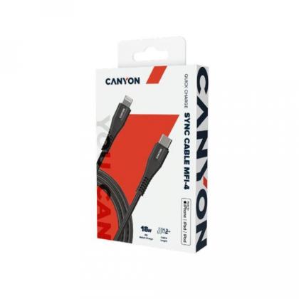 кабель CNS-MFIC4B (Type C to Lightning cable) MFI, Canyon 1,2 m, Black