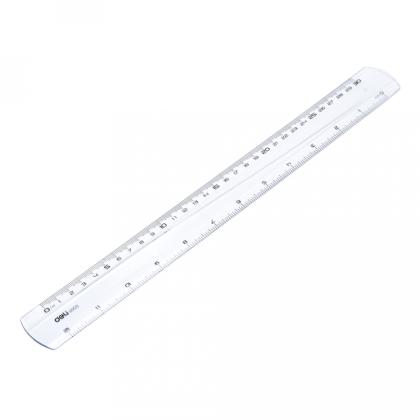 Линейка 30 см "Deli EG00312" пласт., прозрачный