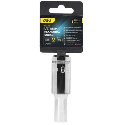 Головка торцевая шестигранная Deli YS EDQ4308 1/2", 8 мм, глубокая