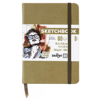 Скетчбук "Darwi" 10,5*14,8 см, 140 г/м2, 80 л., хакки