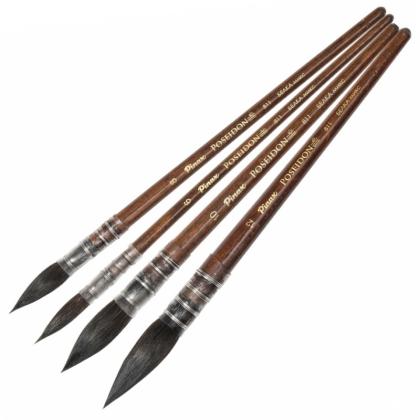 Кисть "Pinax Poseidon" белка микс, круглая, французское крепление, №12