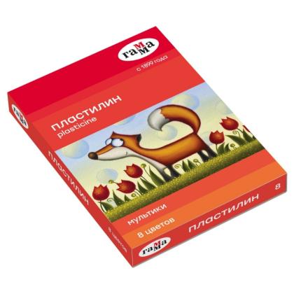 Пластилин для детской лепки 8 цв. "Мультики" со стеком